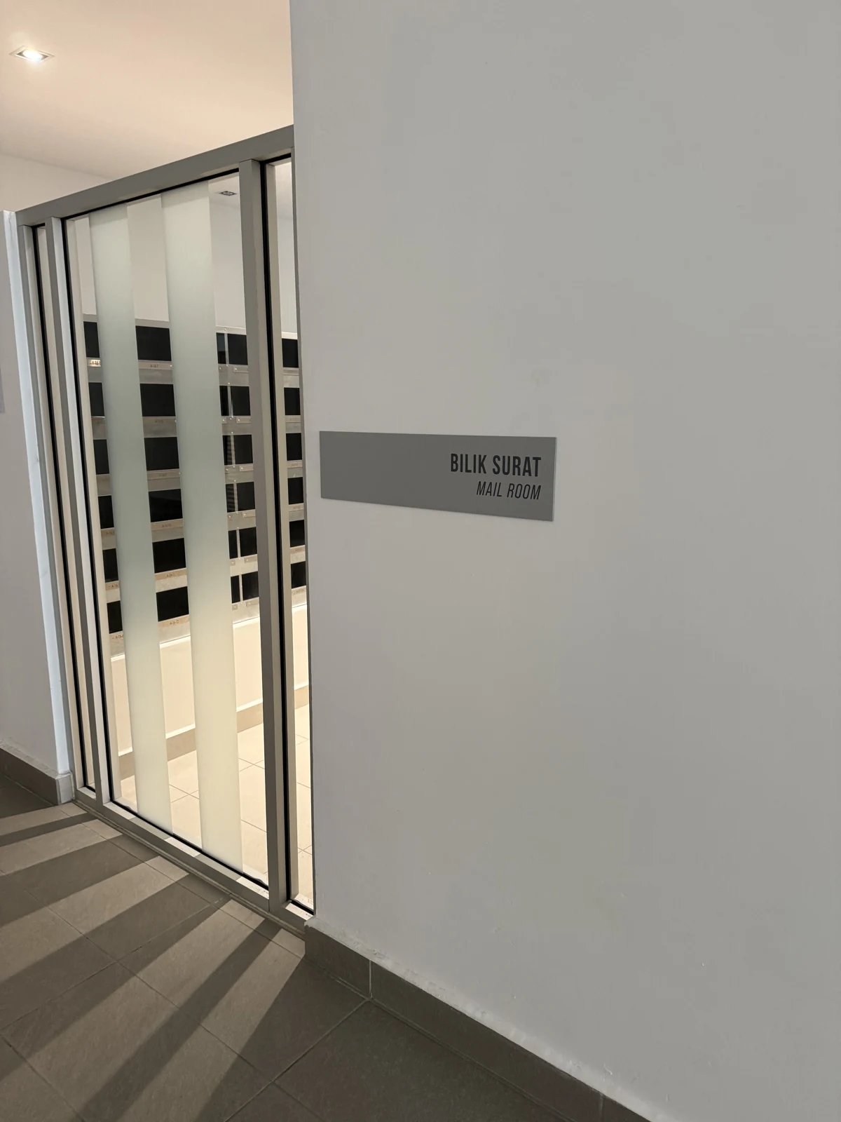 Installed mail-room signage